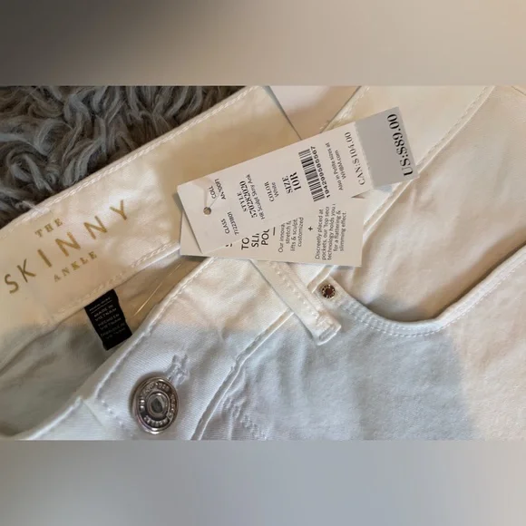 NWT WHBM White Jeans The Skinny High Waist Ankle SZ 10 - Picture 6 of 9